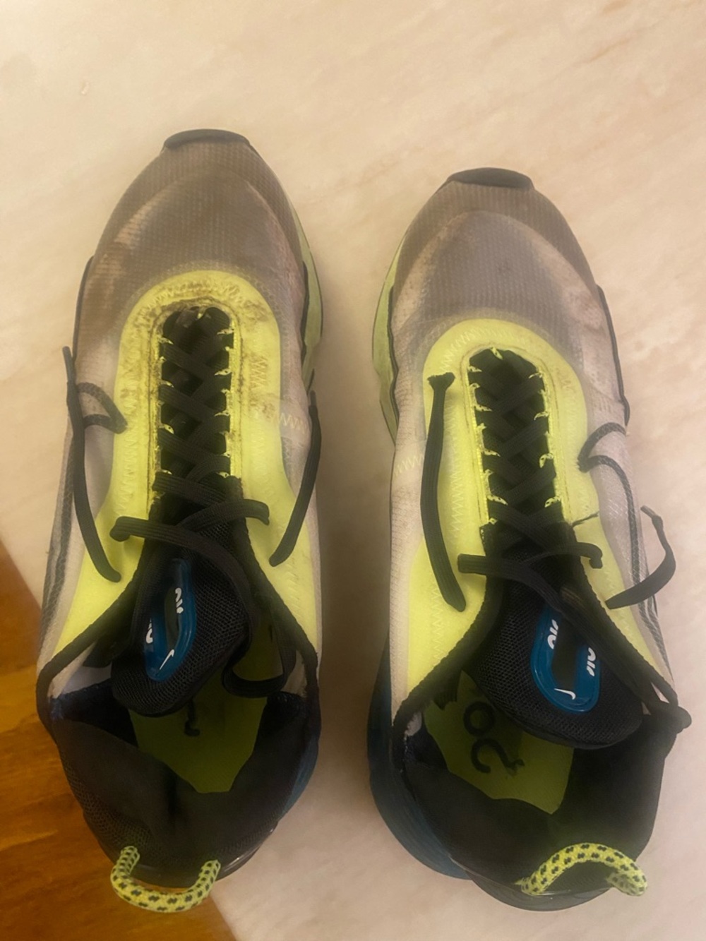 Nike Black Sneakers with Neon Yellow and Blue Accents - Picture 4 of 8
